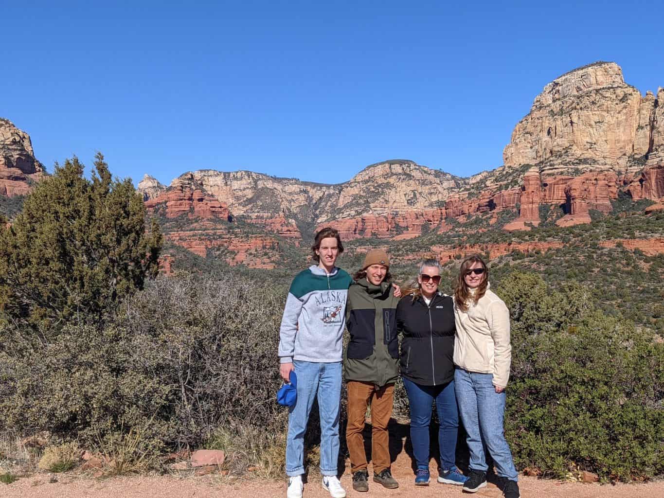 Judy and her family hiking