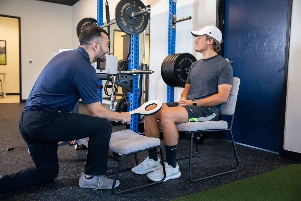 Patient recieving EPAT Treatment on Knee