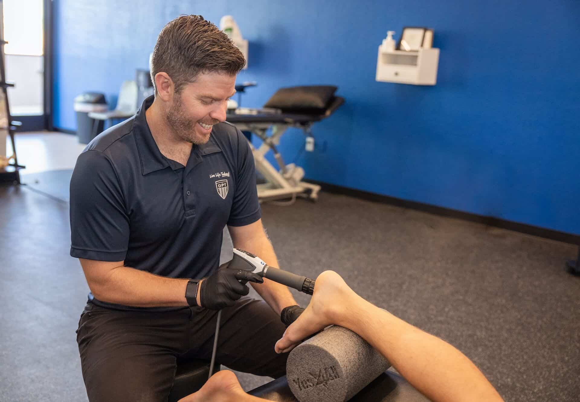 Shockwave Treatment Performed On Foot